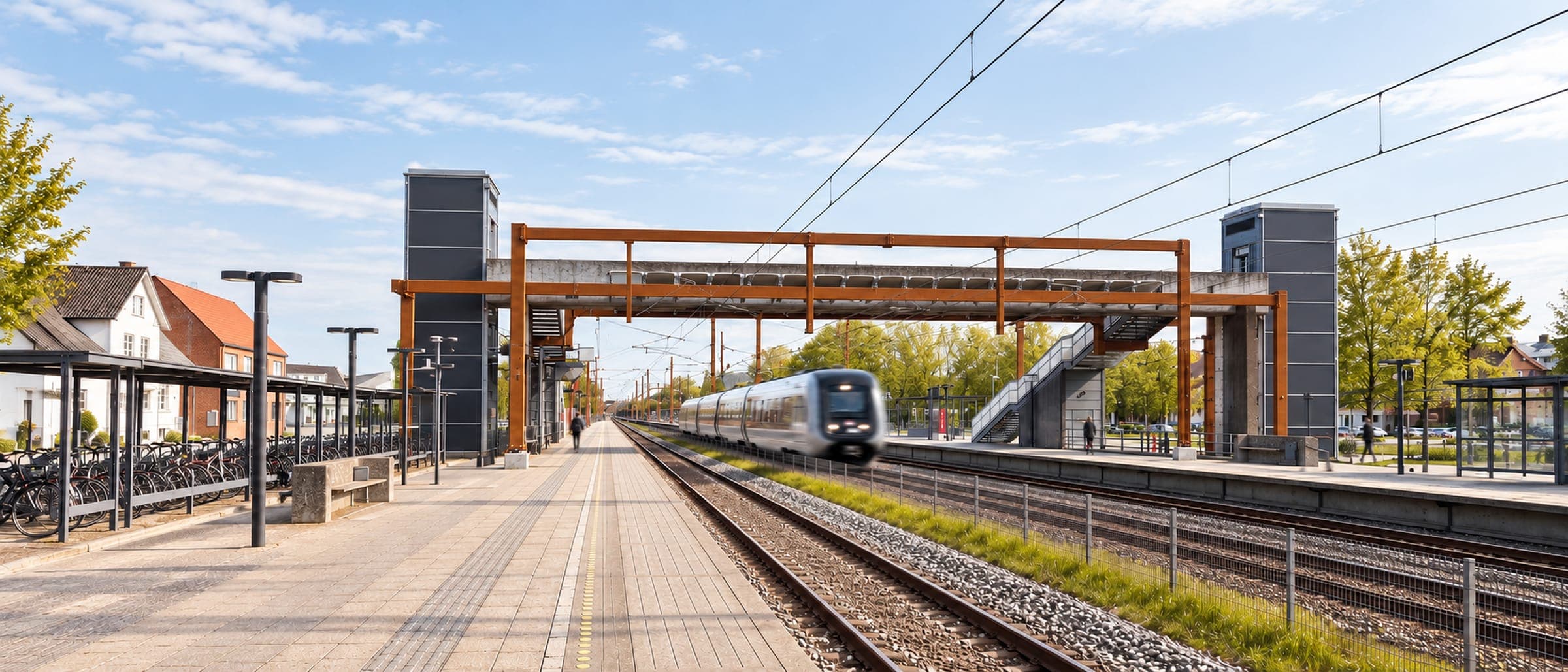 Hedensted Station og gangbroen, Hedensted Kommune